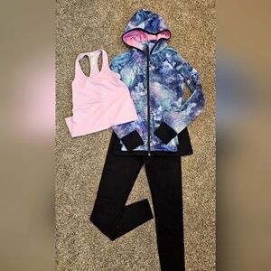 Ivivva Girls set - leggings, shirt, jacket